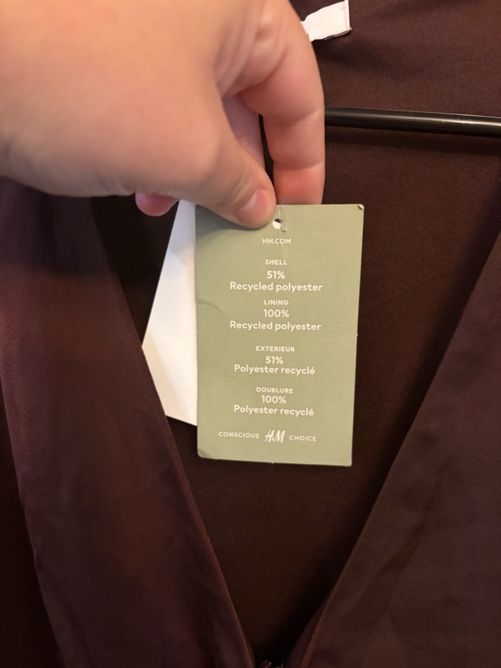 NWT H&M Women’s Burgundy Party Satin Wrap Front Midi Dress Size Medium - Picture 6 of 10